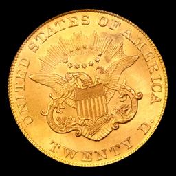 ***Auction Highlight*** 1851-p Gold Liberty Double Eagle $20 Graded ms64 details By SEGS (fc)