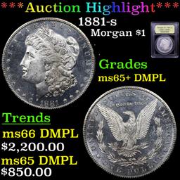 ***Auction Highlight*** 1881-s Morgan Dollar $1 Graded GEM+ DMPL By USCG (fc)