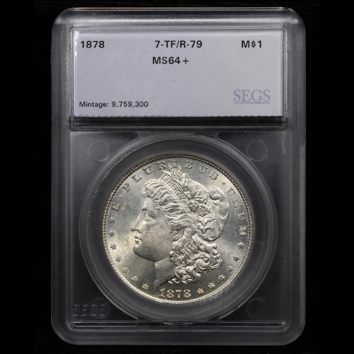 ***Auction Highlight*** 1878-p Rev '79 Morgan Dollar $1 Graded ms64+ By SEGS (fc)