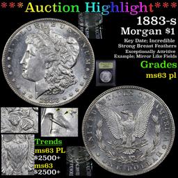 ***Auction Highlight*** 1883-s Morgan Dollar $1 Graded Select Unc PL By USCG (fc)