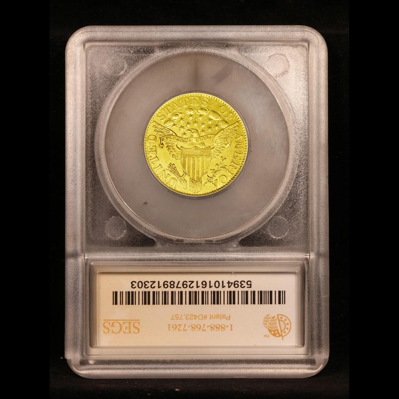 ***Auction Highlight*** 1804 Small 8 BD-1 Gold Draped Bust $5 Half Eagle Graded ms63+ By SEGS (fc)