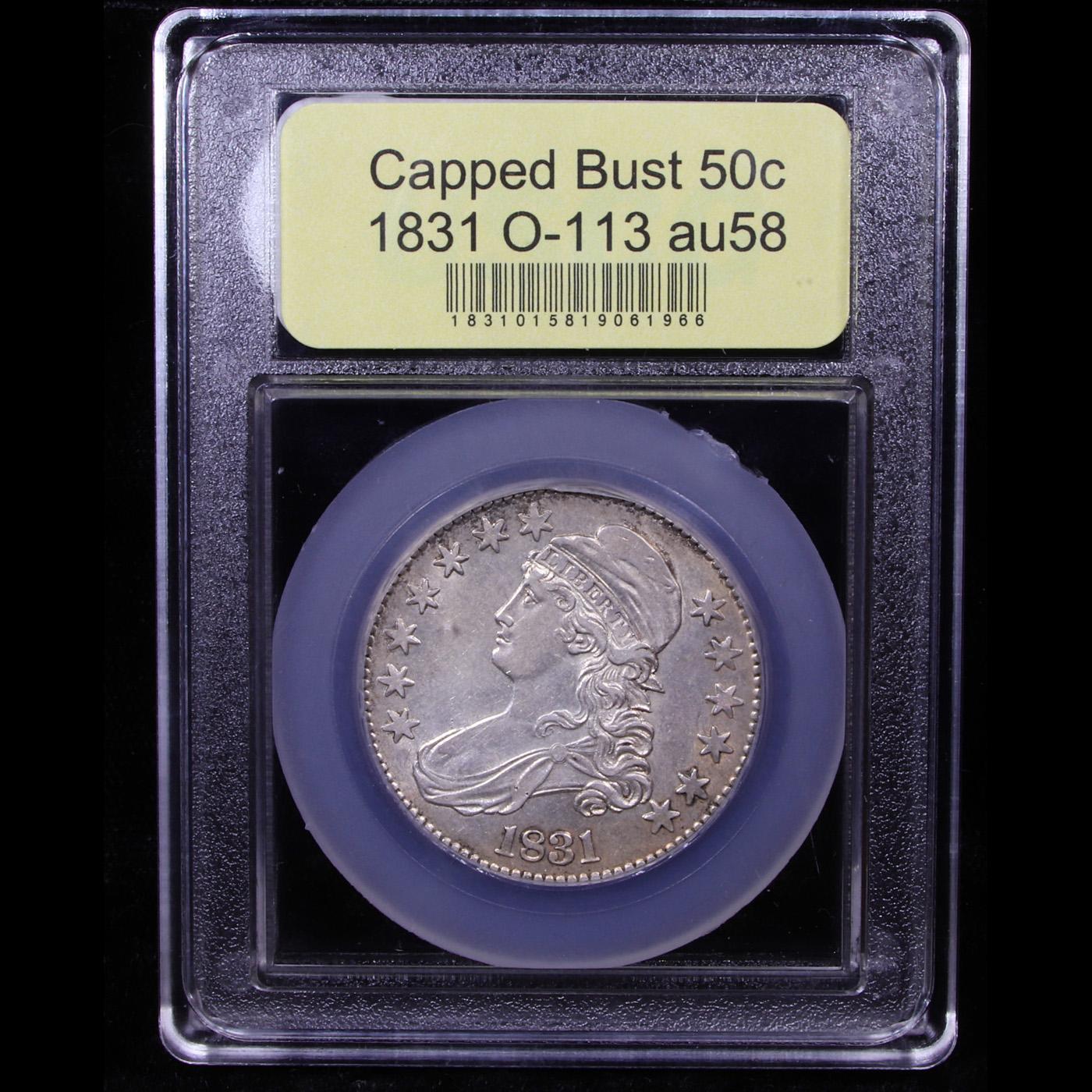 ***Auction Highlight*** 1831 O-113 R4 Capped Bust Half Dollar 50c Graded Choice AU/BU Slider By USCG