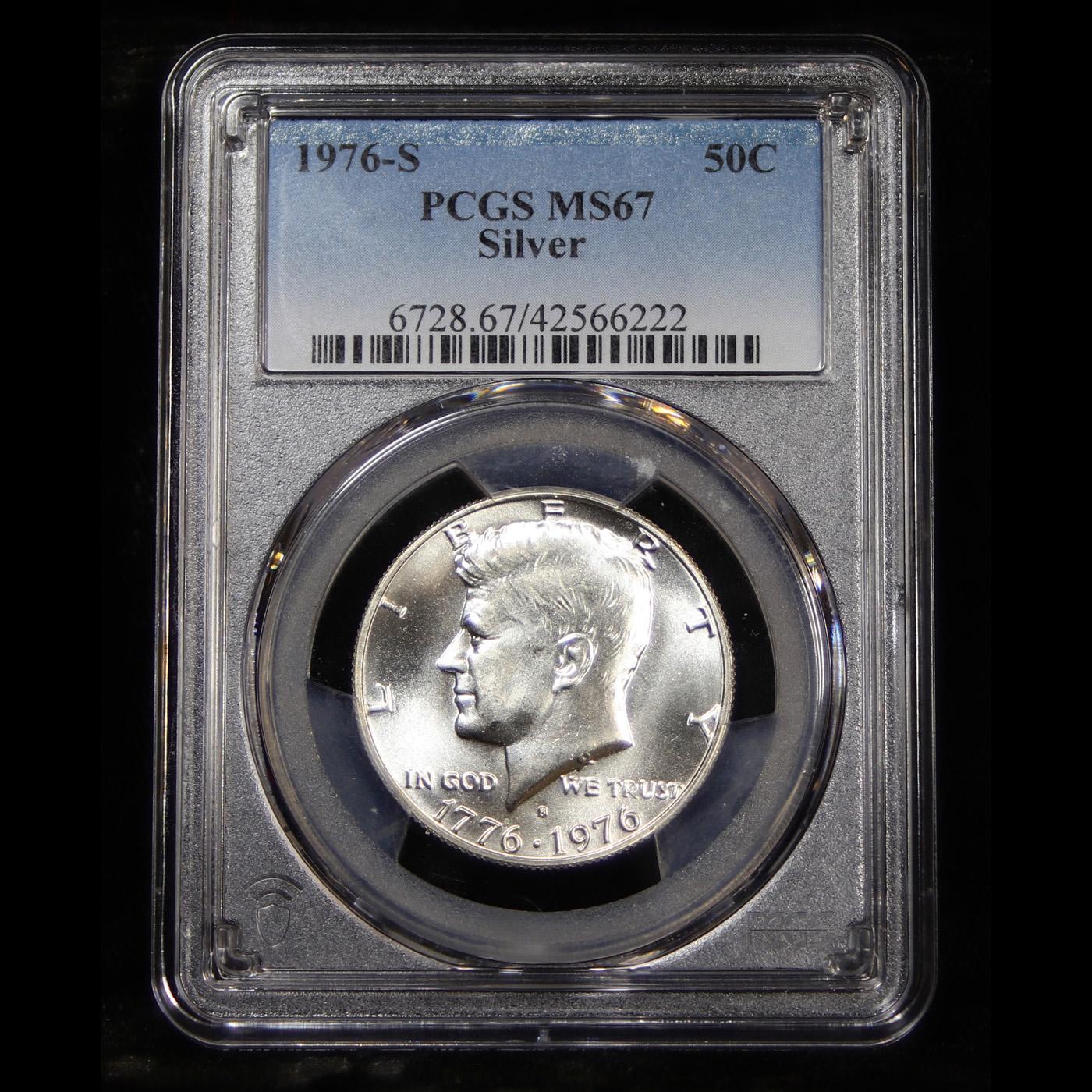 PCGS 1776-1976-s Silver Kennedy Half Dollar 50c Graded ms67 By PCGS