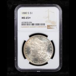 NGC 1880-s Morgan Dollar $1 Graded ms65+ By NGC