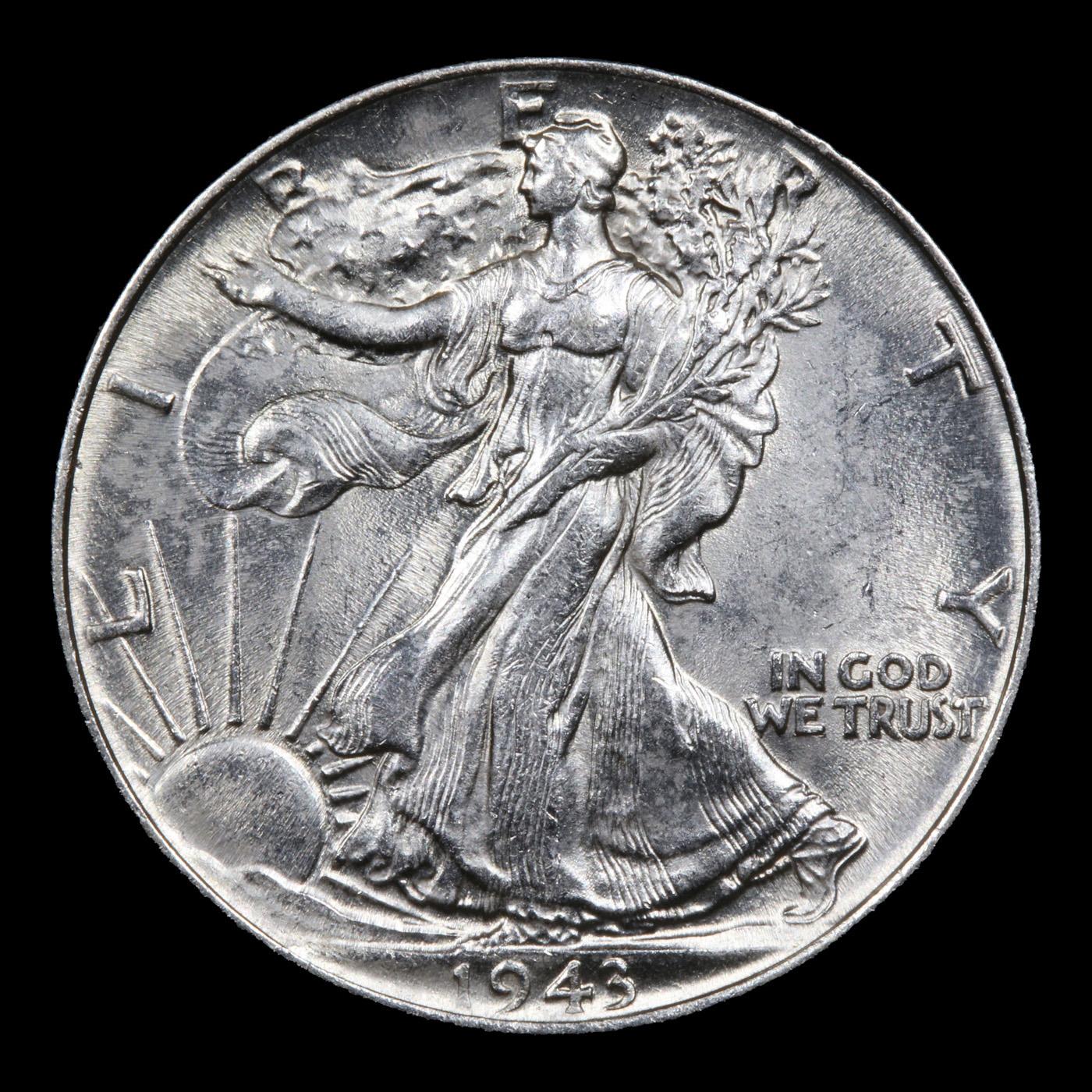 1943-p Walking Liberty Half Dollar 50c Grades Select Unc