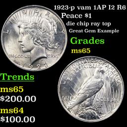 1923-p vam 1AP I2 R6 Peace Dollar $1 Grades GEM Unc