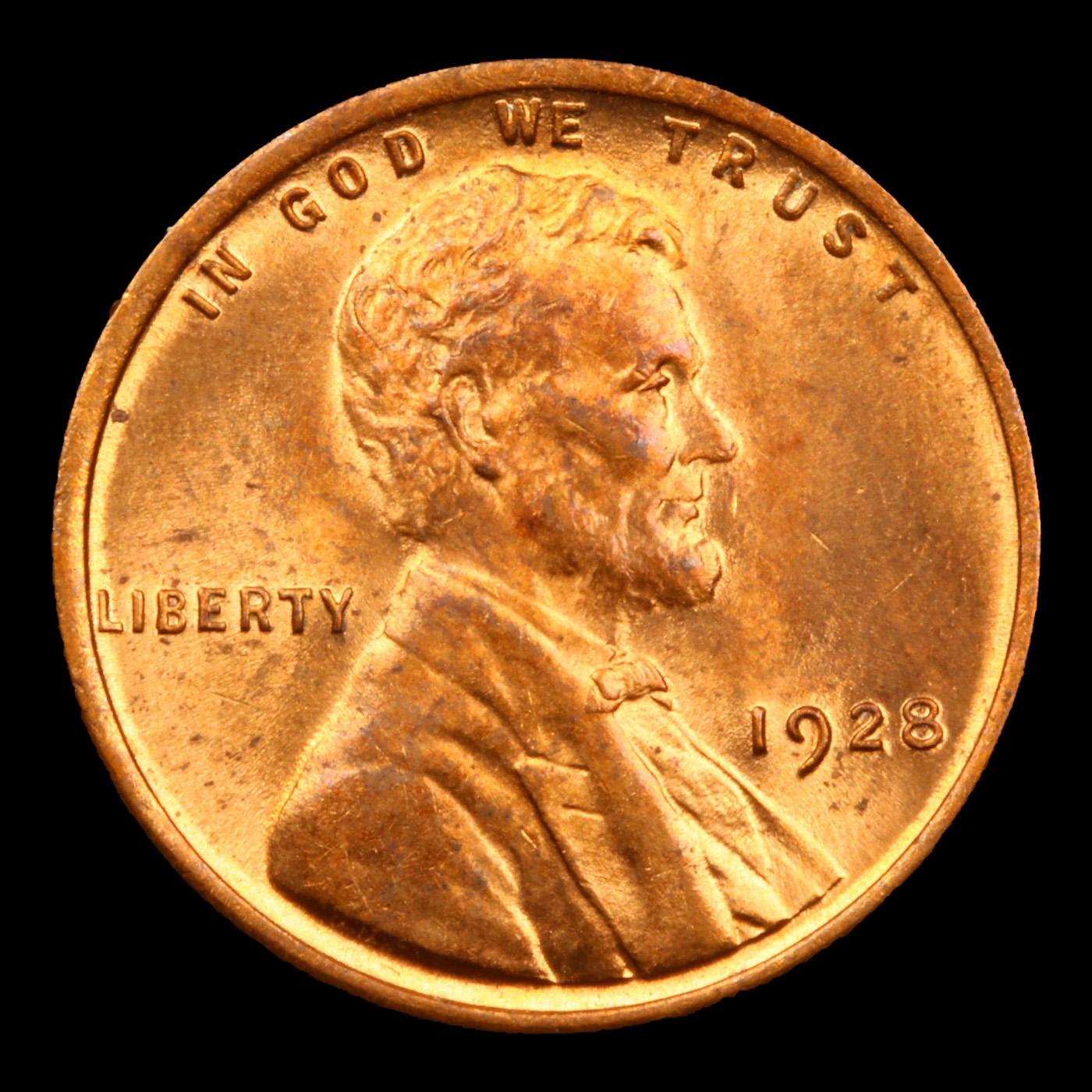 1928-p Lincoln Cent 1c Grades Choice+ Unc RD