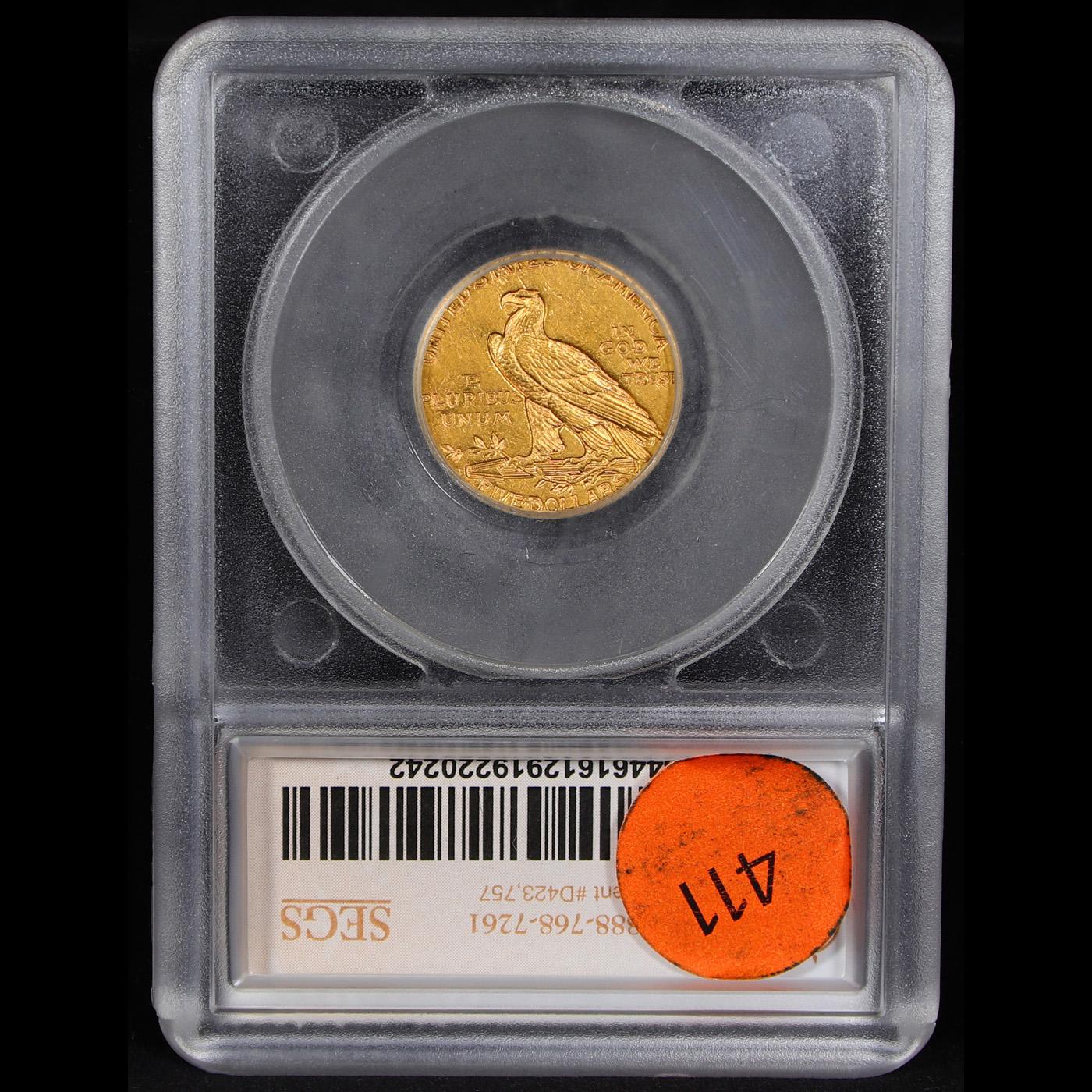 ***Auction Highlight*** 1910-s Gold Indian Half Eagle $5 Graded ms62 By SEGS (fc)