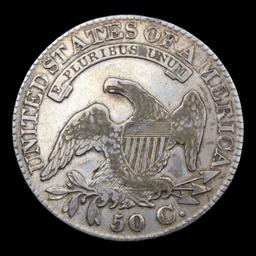 ***Auction Highlight*** 1827 Capped Bust Half Dollar 50c Graded au53 By SEGS (fc)