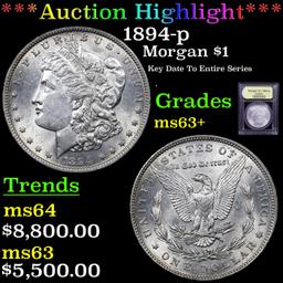 ***Auction Highlight*** 1894-p Morgan Dollar $1 Graded Select+ Unc By USCG (fc)
