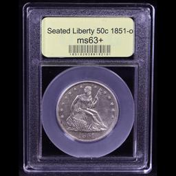 ***Auction Highlight*** 1851-o Seated Half Dollar 50c Graded Select+ Unc By USCG (fc)