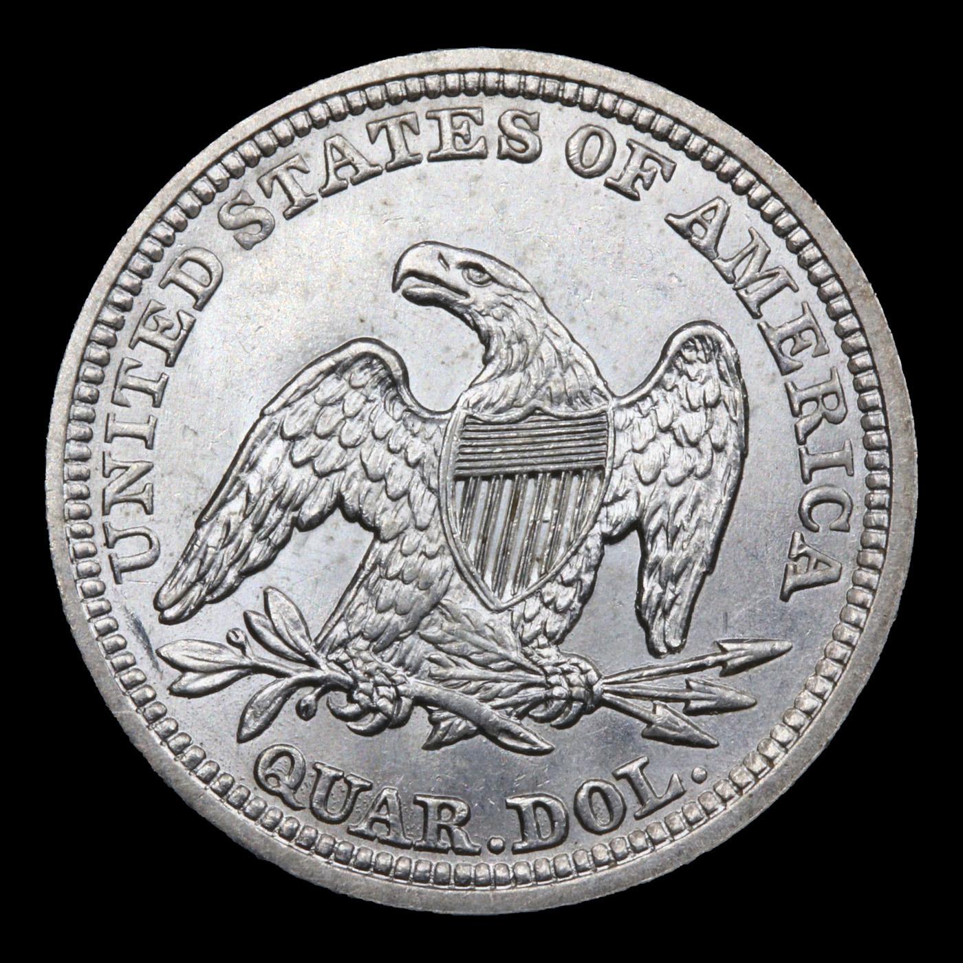 ***Auction Highlight*** 1858-p Seated Liberty Quarter 25c Graded Select+ Unc By USCG (fc)