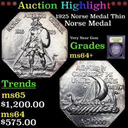 ***Auction Highlight*** 1925 Norse Medal Thin Graded Choice+ Unc By USCG (fc)