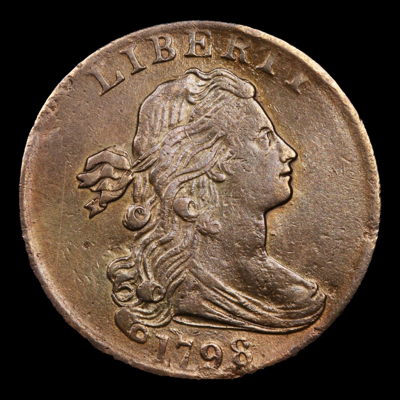 ***Auction Highlight*** 1798 S-169 LDS R3 Draped Bust Large Cent 1c Graded Unc+ BN By USCG (fc)