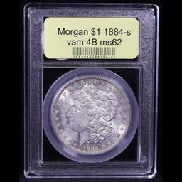 ***Auction Highlight*** 1884-s vam 4B I2 R5 Morgan Dollar $1 Graded Select Unc By USCG (fc)