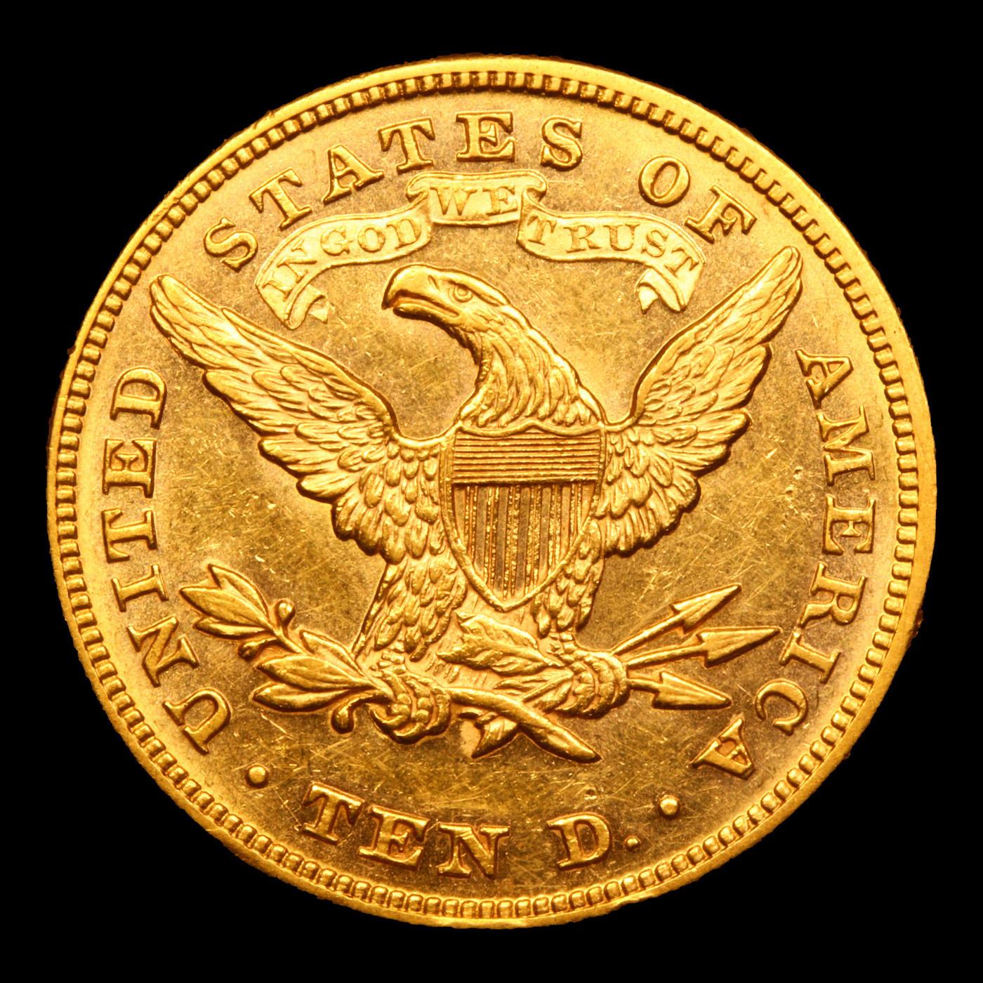*HIGHLIGHT OF NIGHT* 1874-p Gold Liberty Eagle $10 Graded Select Unc PL By USCG (fc)