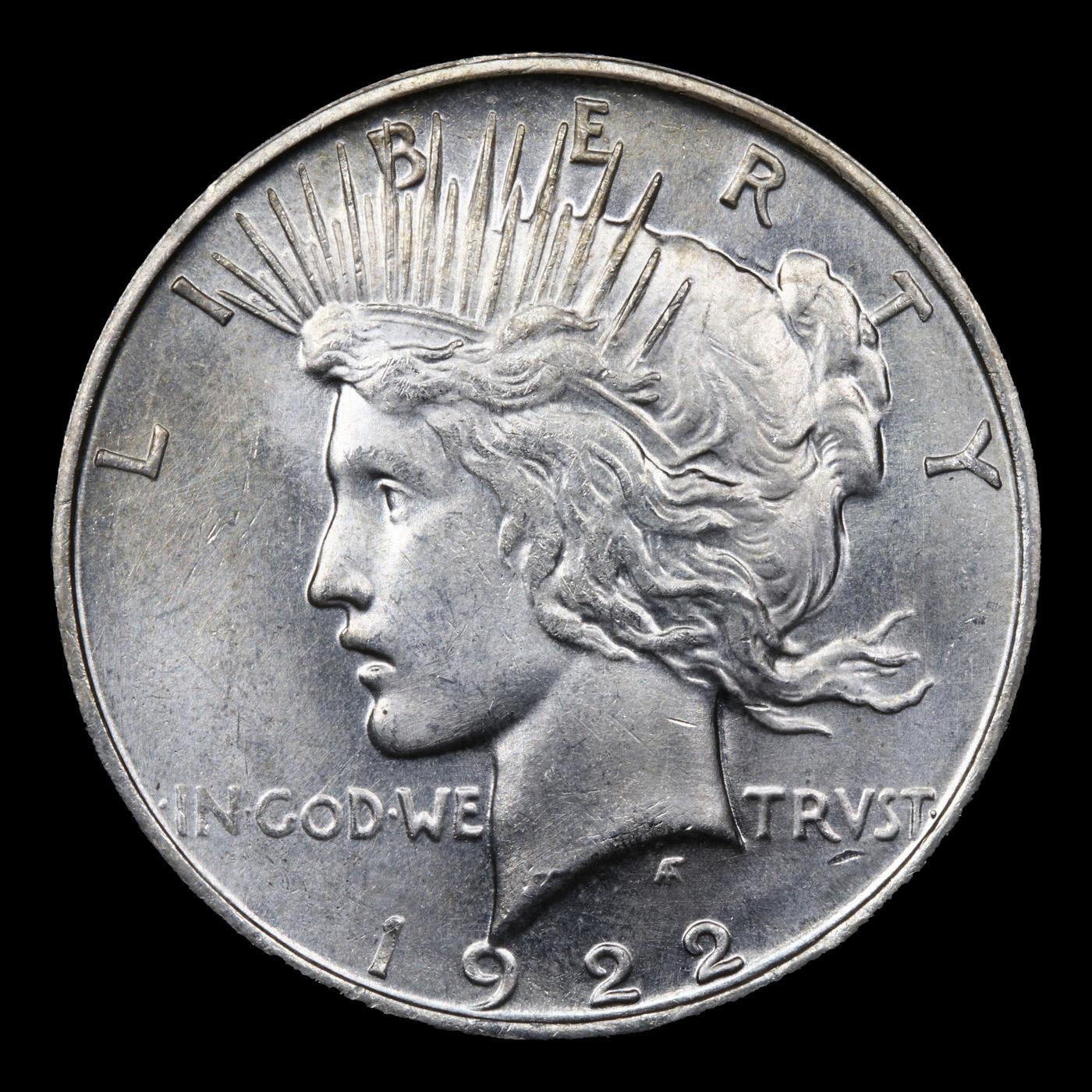 ***Auction Highlight*** 1922-d Peace Dollar $1 Graded GEM+ Unc By USCG (fc)