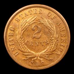 Proof ***Auction Highlight*** 1870 TOP POP Two Cent Piece 2c Graded pr66+ rb By SEGS (fc)