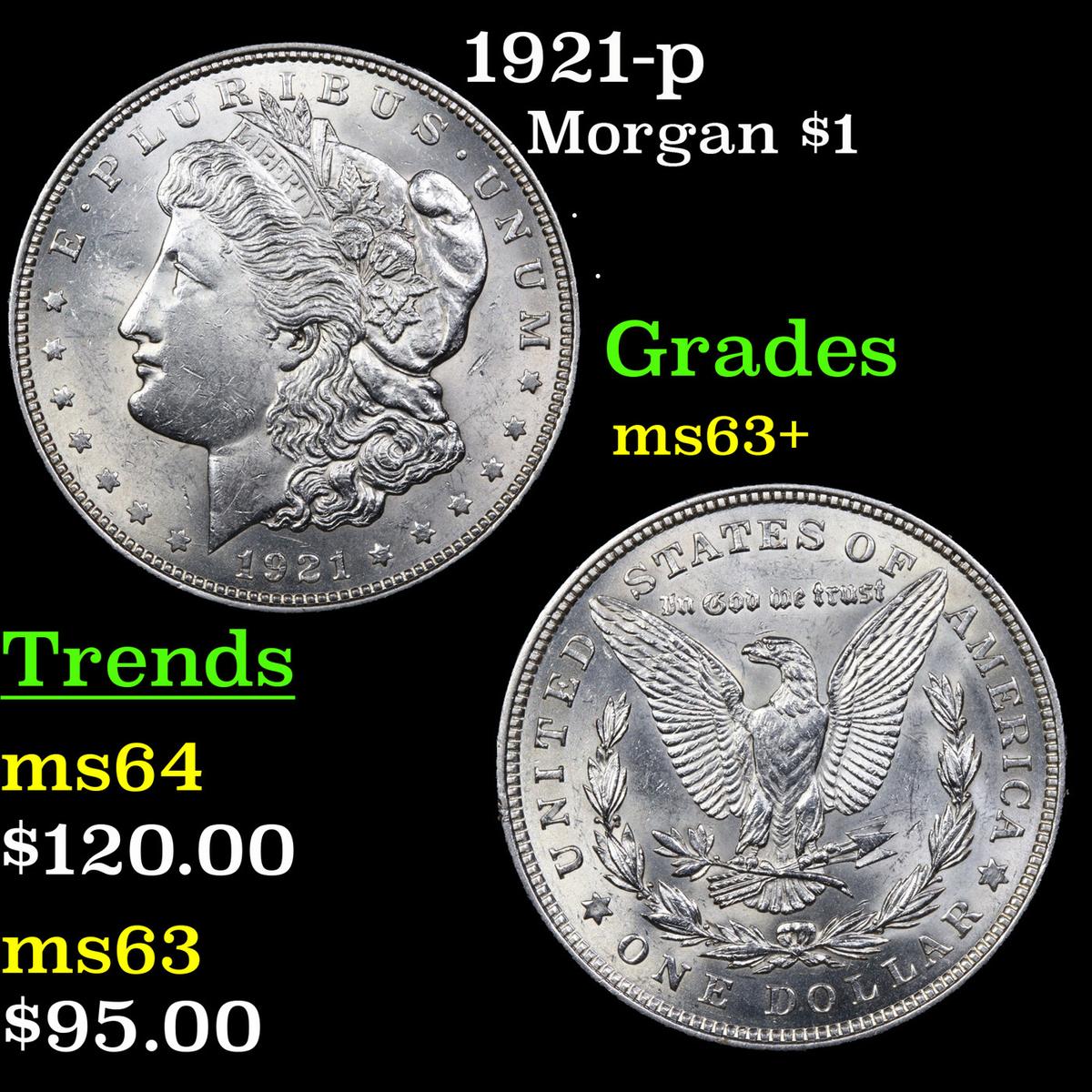 1921-p Morgan Dollar $1 Grades Select+ Unc