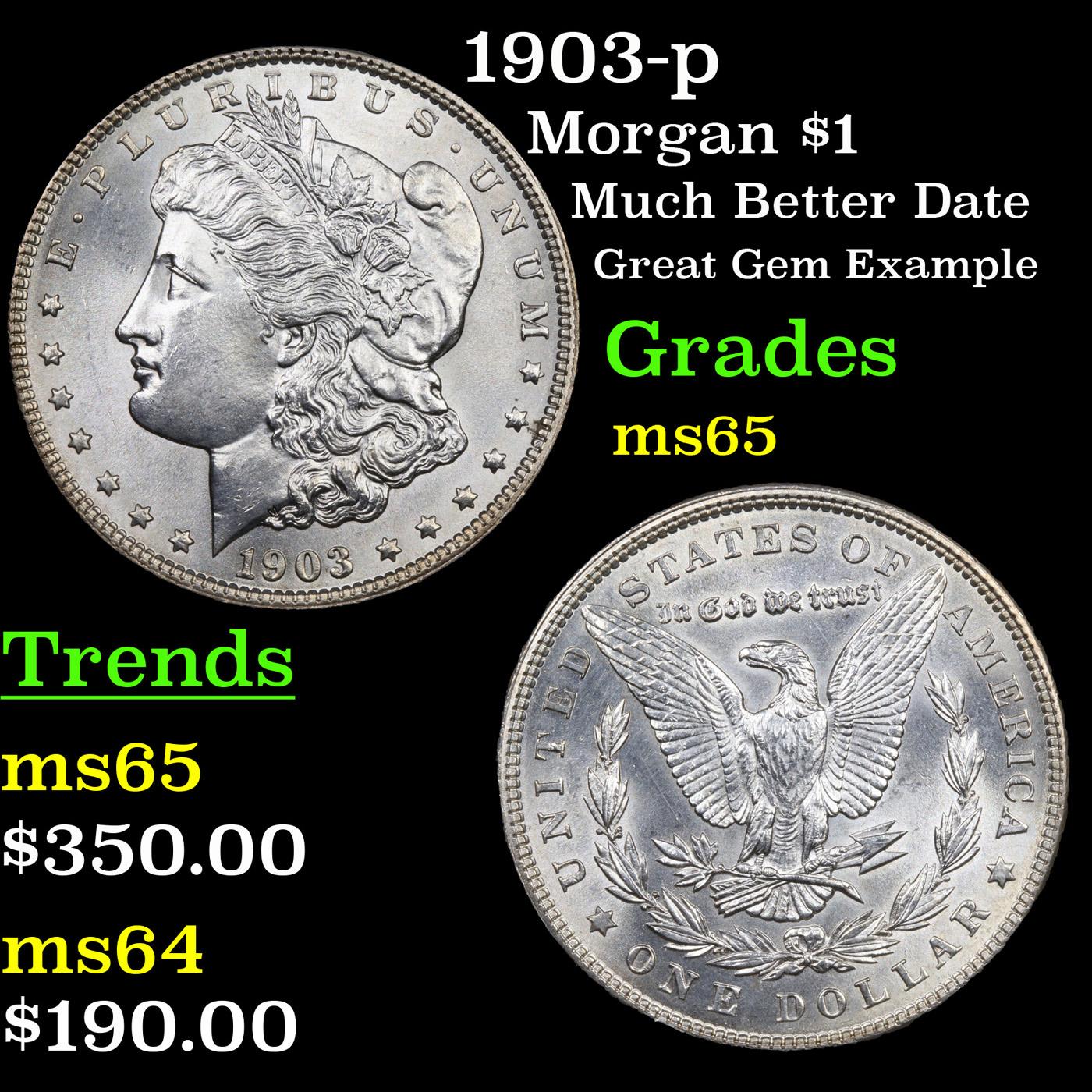 1903-p Morgan Dollar $1 Grades GEM Unc