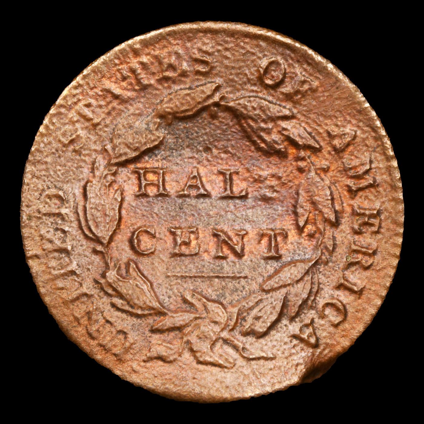 1828 Cohen 2 R2 Classic Head half cent 1/2c Grades vg details