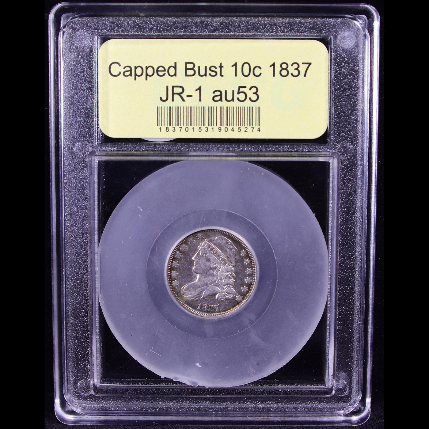 ***Auction Highlight*** 1837 JR-1 Capped Bust Dime 10c Graded Select AU By USCG (fc)