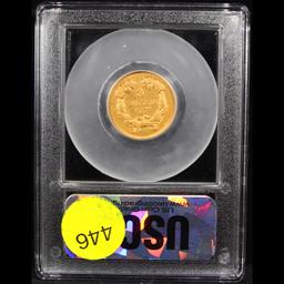 ***Auction Highlight*** 1878 Three Dollar Gold 3 Graded Choice AU/BU Slider By USCG (fc)