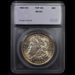 ***Auction Highlight*** 1882-o/s Top 100 TOP POP Morgan Dollar $1 Graded ms65+ By SEGS (fc)