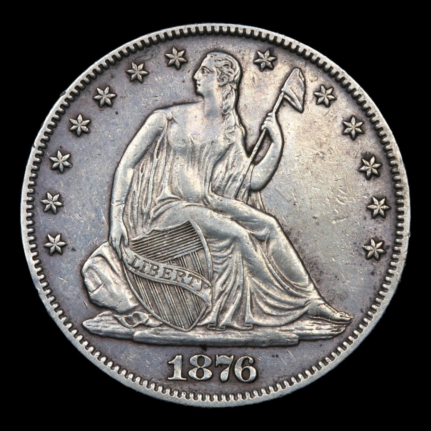 1876-p Seated Half Dollar 50c Graded Choice AU/BU Slider
