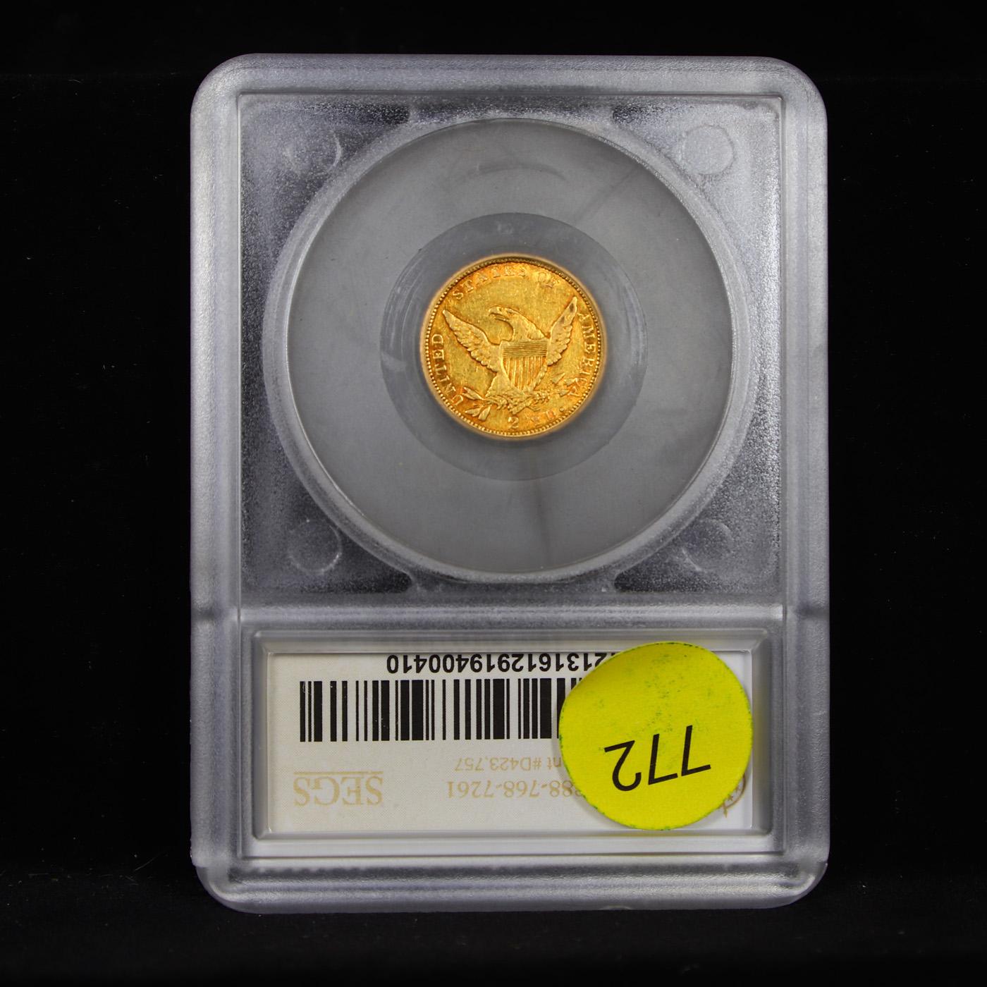 ***Auction Highlight*** 1838-p Classic Head $2 1/2 Gold Graded au53 By SEGS (fc)