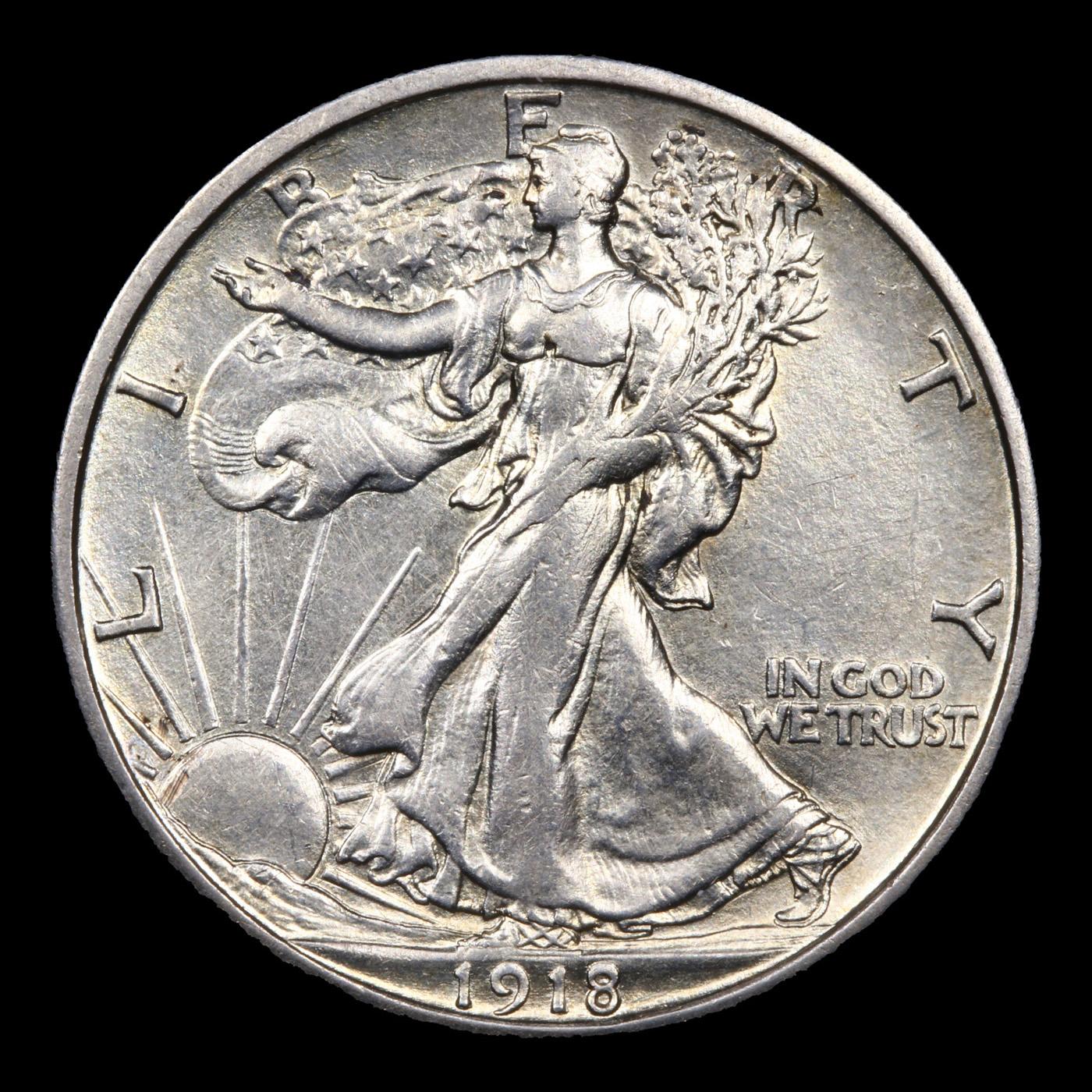 ***Auction Highlight*** 1918-s Walking Liberty Half Dollar 50c Graded Choice AU/BU Slider By USCG (f