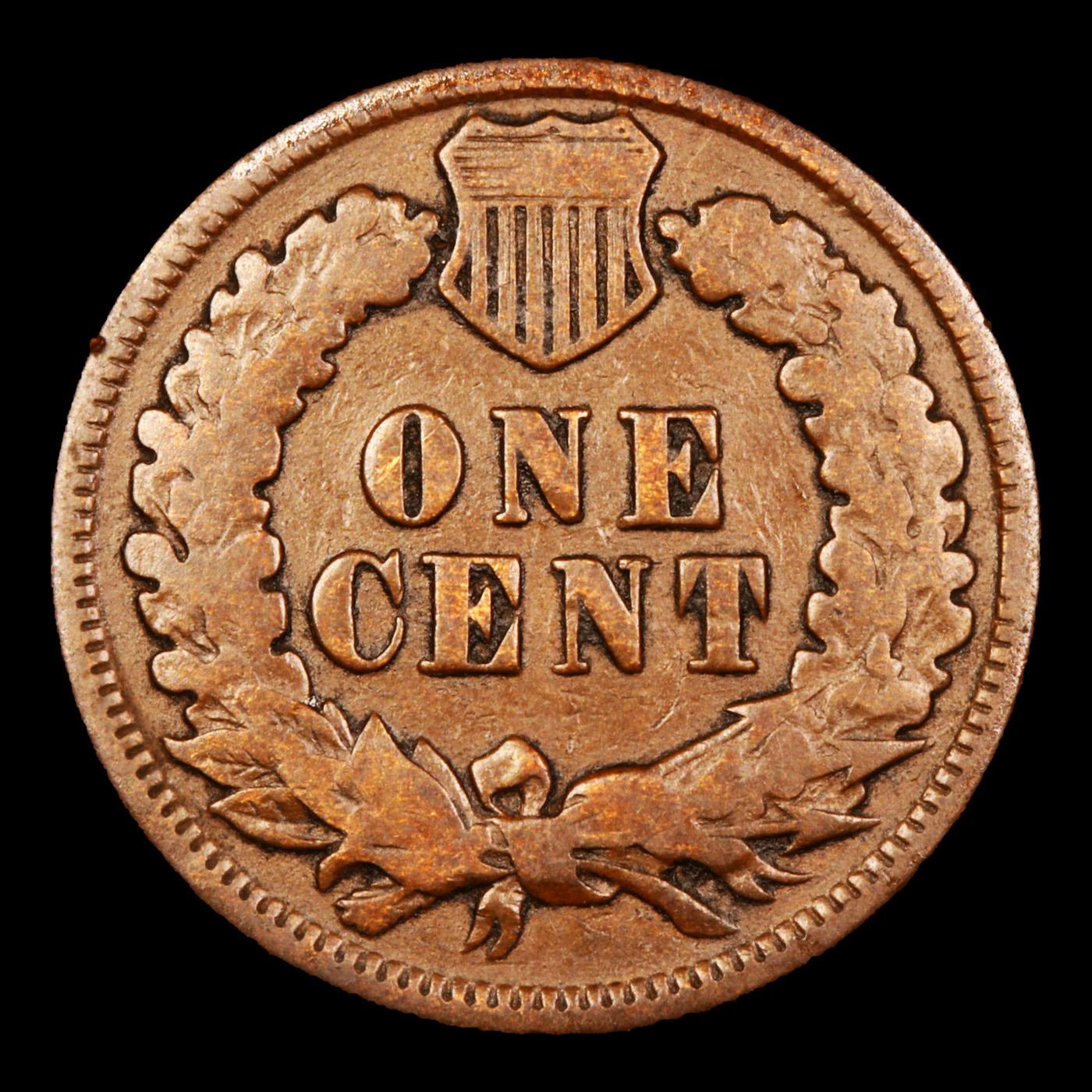 1875 Indian Cent 1c Graded f, fine