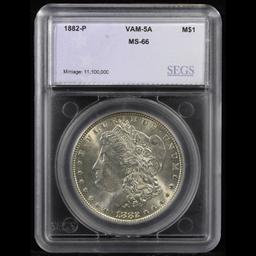 ***Auction Highlight*** 1882-p vam 5A I2 R5 Morgan Dollar $1 Graded ms66 By SEGS (fc)