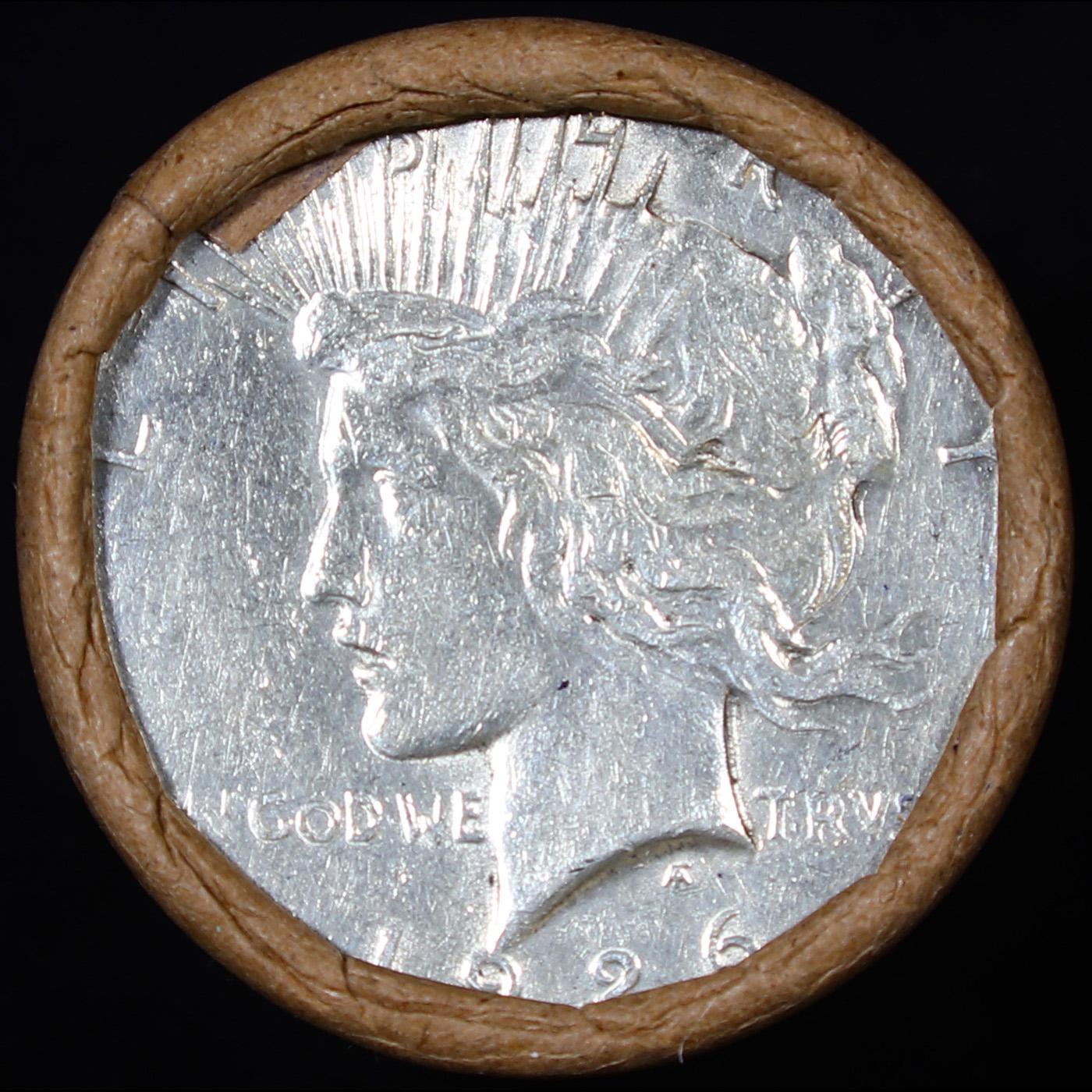 ***Auction Highlight*** Full solid Date 1926-s Peace silver dollar roll, 20 coin (fc)