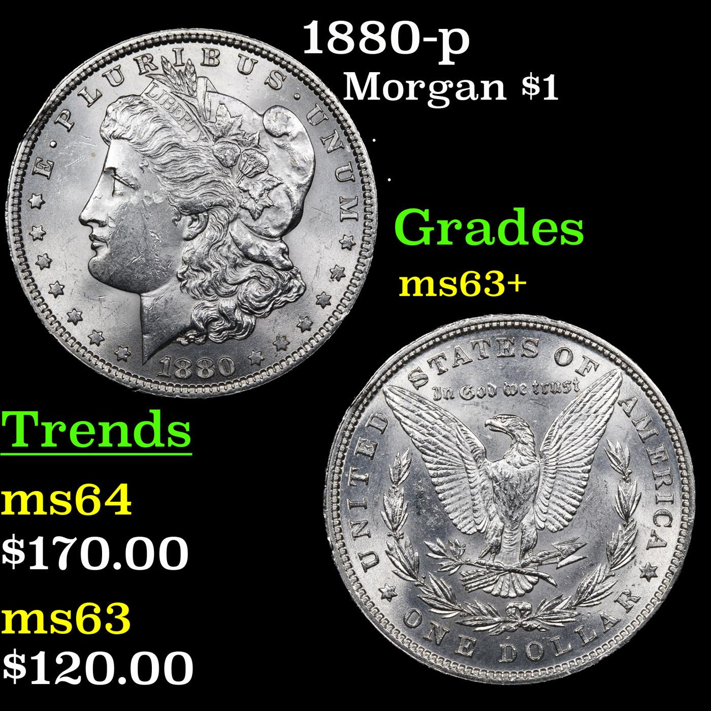 1880-p Morgan Dollar $1 Grades Select+ Unc