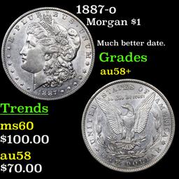 1887-o Morgan Dollar $1 Grades Choice AU/BU Slider+