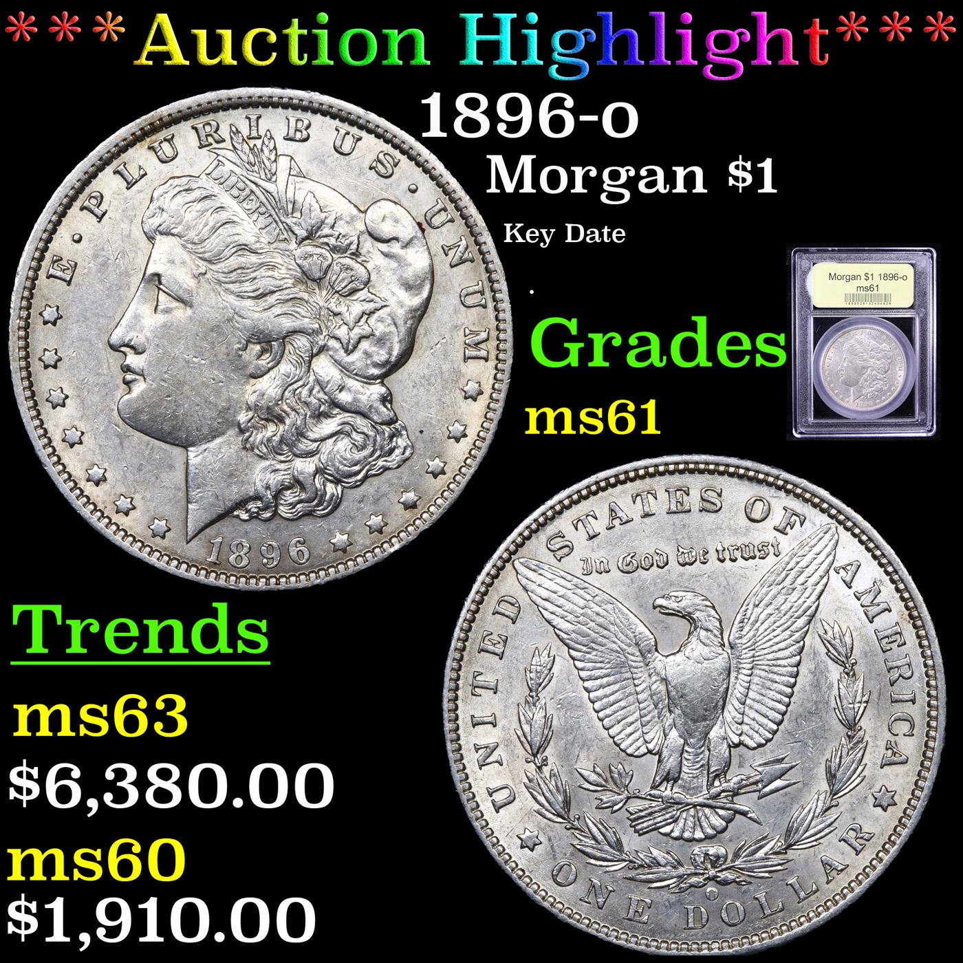 ***Auction Highlight*** 1896-o Morgan Dollar $1 Graded BU+ By USCG (fc)