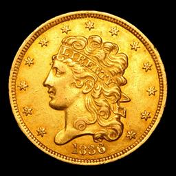 ***Auction Highlight*** 1836-p HM-7 5-G Classic Head $5 Gold Graded au58 By SEGS (fc)