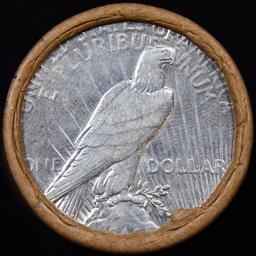 ***Auction Highlight*** Full solid Circulated Peace silver dollar roll, 20 coin 1935 & 'P' Ends (fc