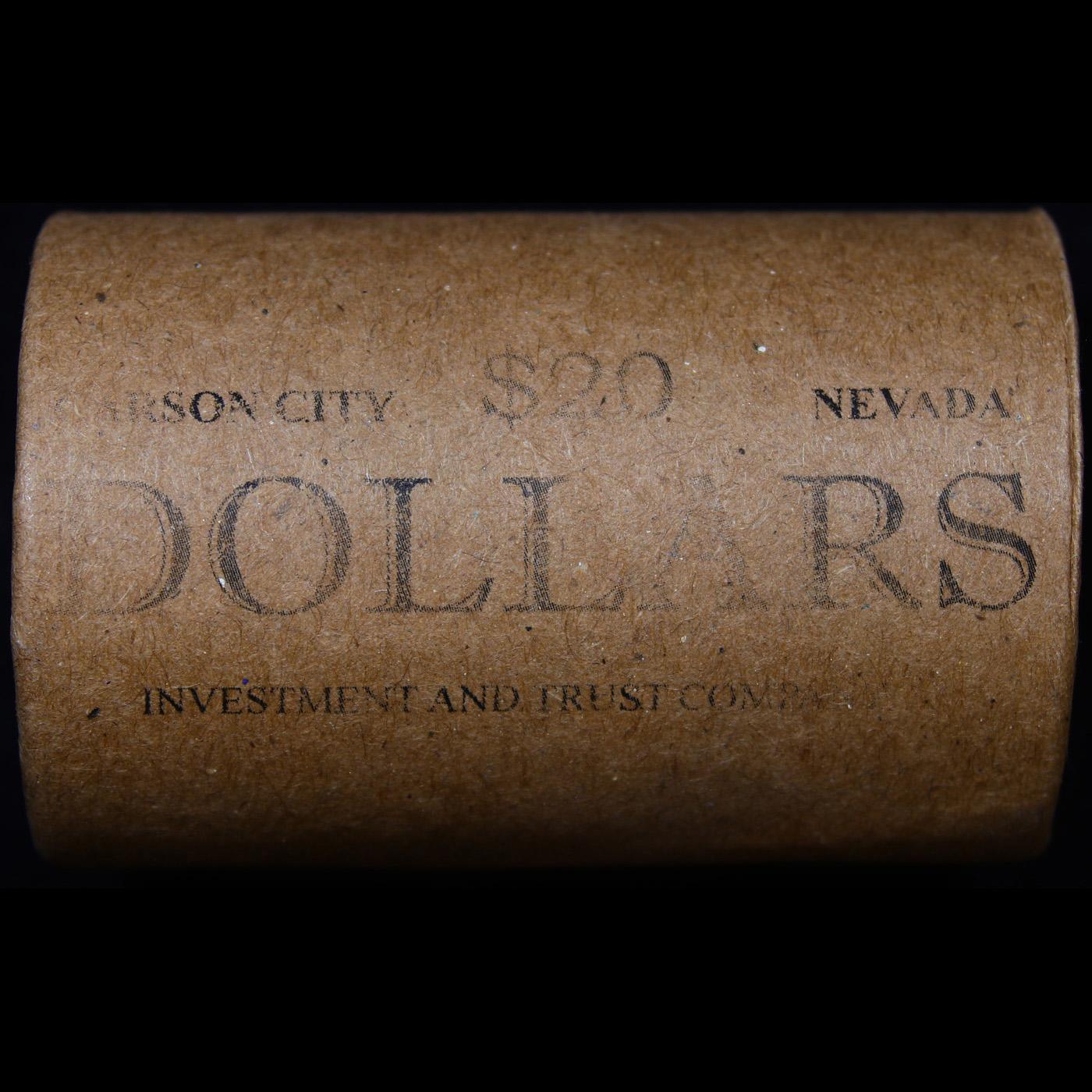 ***Auction Highlight*** Full solid Circulated Peace silver dollar roll, 20 coin 1935 & 'P' Ends (fc