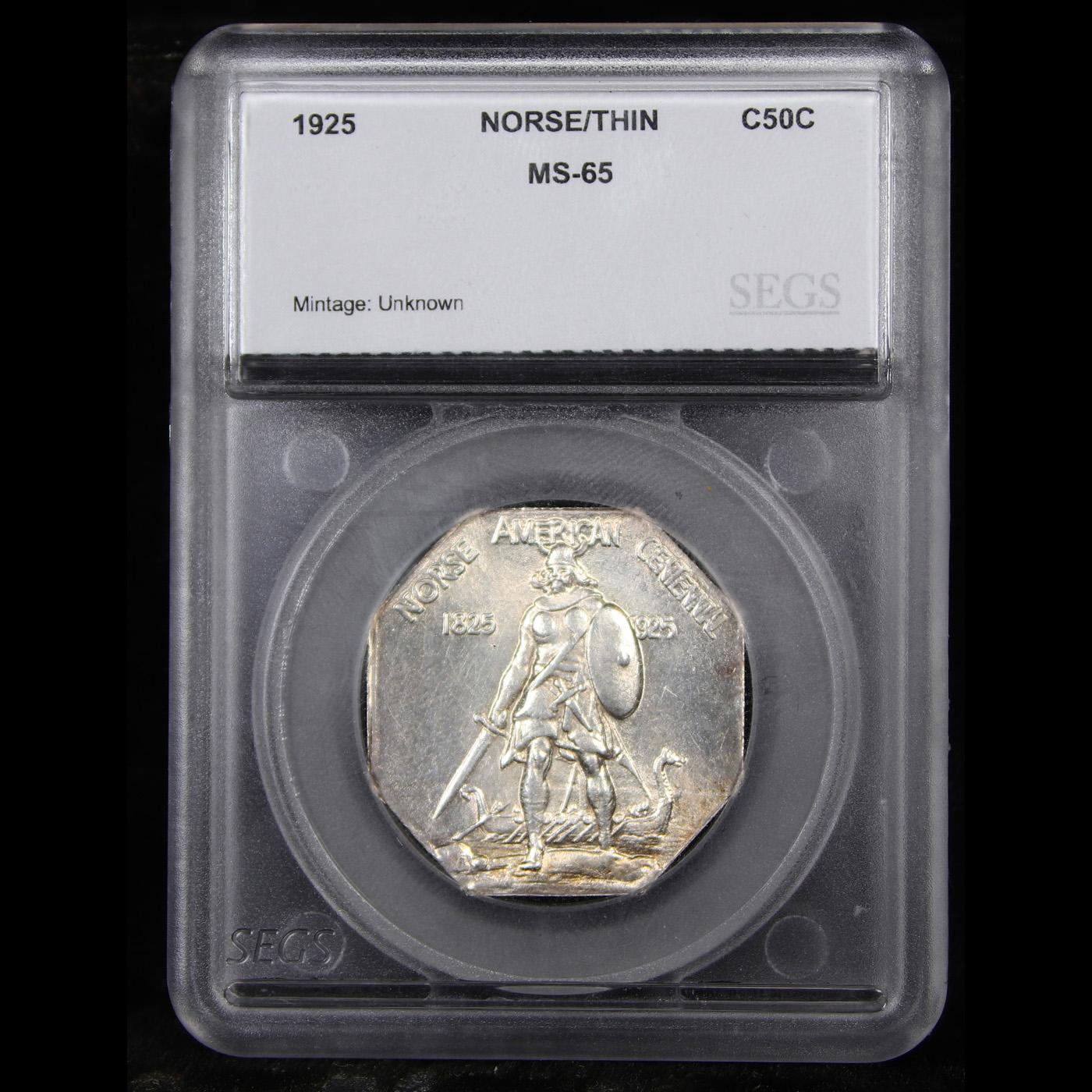 ***Auction Highlight*** 1925 Norse American Centenial Thin Old Commem Half Dollar 50c Graded ms65 By