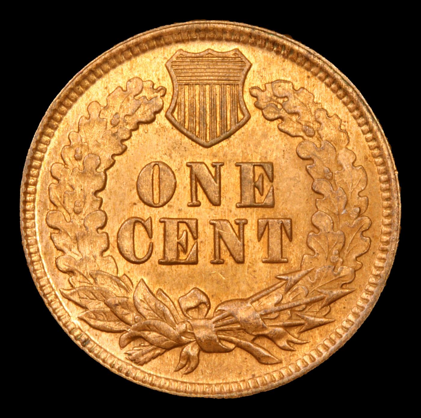 ***Auction Highlight*** 1873 Open 3 Indian Cent 1c Graded ms65 rb By SEGS (fc)