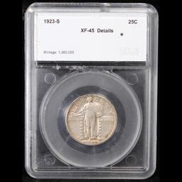 ***Auction Highlight*** 1923-s Standing Liberty Quarter 25c Graded xf45 details By SEGS (fc)