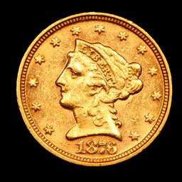 ***Auction Highlight*** 1876-p Gold Liberty Quarter Eagle $2 1/2 Graded ms63 By SEGS (fc)