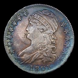 ***Auction Highlight*** 1808 O-104 Capped Bust Half Dollar 50c Graded au55 By SEGS (fc)