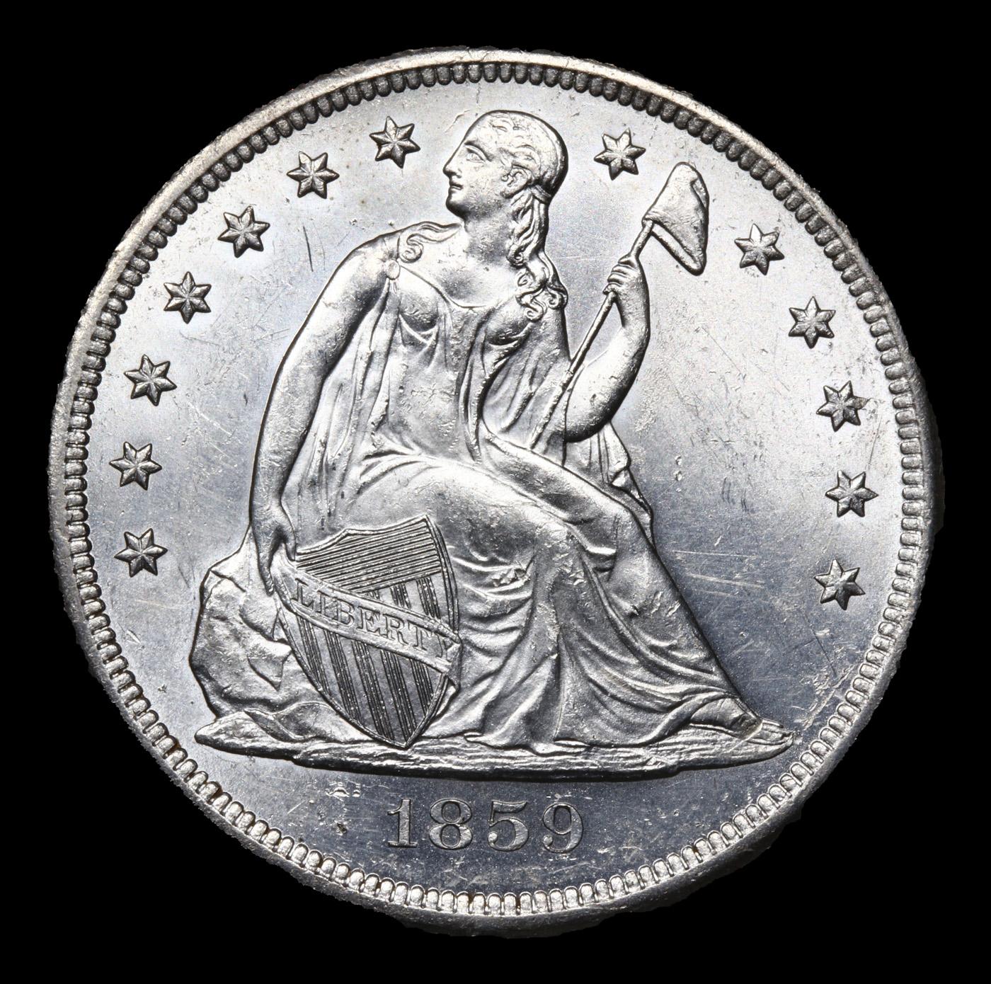 ***Auction Highlight*** 1859-o Seated Liberty Dollar $1 Graded ms63+ By SEGS (fc)