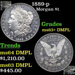 1889-p Morgan Dollar $1 Grades Select Unc+ DMPL
