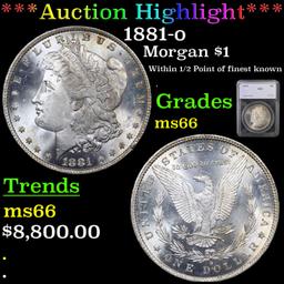 ***Auction Highlight*** 1881-o Morgan Dollar $1 Graded ms66 By SEGS (fc)