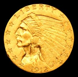 ***Auction Highlight*** 1912-p Gold Indian Quarter Eagle $2 1/2 Graded Choice Unc By USCG (fc)