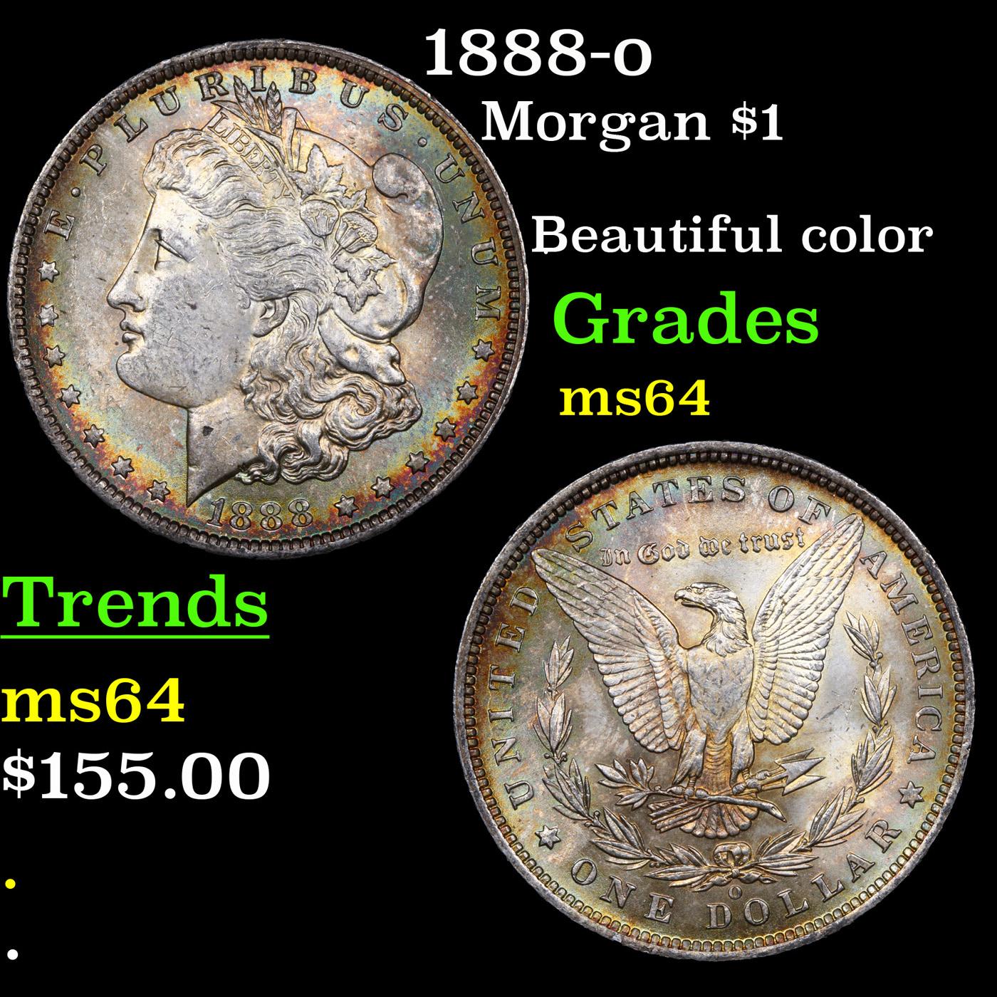 1888-o Morgan Dollar $1 Grades Choice Unc